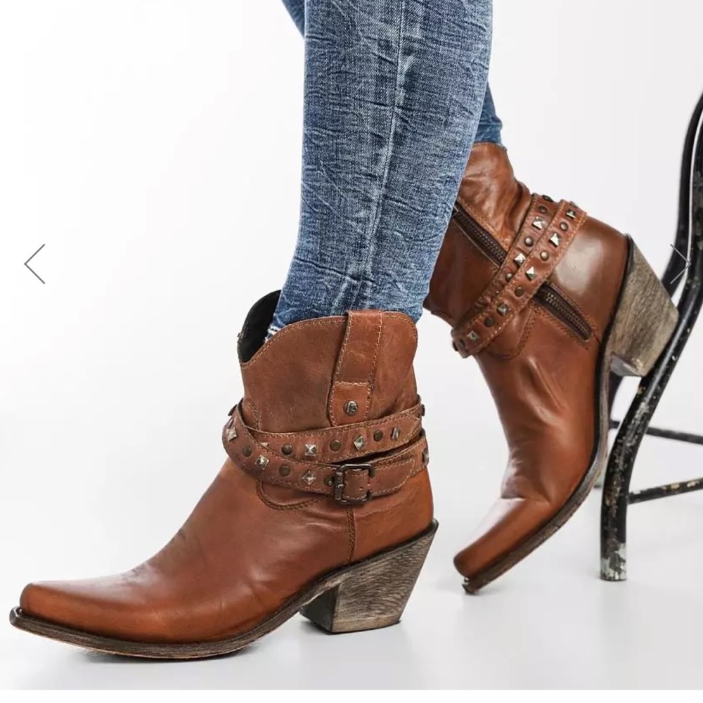 Liberty Leather western cowboy ankle boots